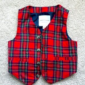 Janie and Jack size 3 wool plaid vest